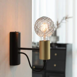 Lucande E27 3,8W LED-Lampe G95, 1800K, Struktur, Smoke -Beleuchtung Rabatte 10001594 2