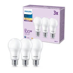 Philips LED-Lampe E27 13W 1.521lm 2.700K Matt 3er