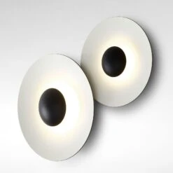 MARSET Ginger 32C LED-Wandlampe Ø32cm Braun/weiß -Beleuchtung Rabatte 10006543 1