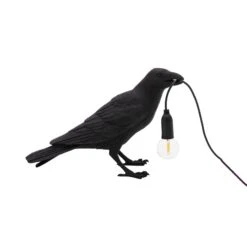 SELETTI Bird Lamp LED-Dekolampe Wartend Schwarz
