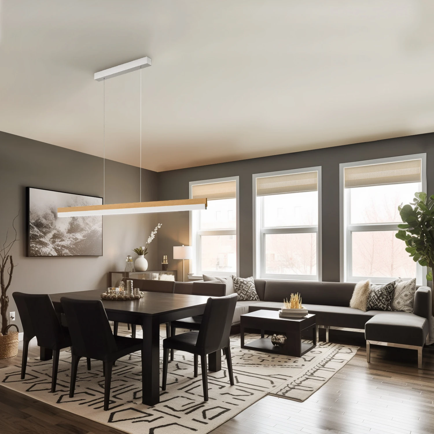 Rothfels Keijo LED-Hängelampe Nickel/eiche 123 Cm 4 Rothfels Keijo LED-Hängelampe Nickel/eiche 123 Cm – Bild 2