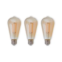 E27 LED-Rustikalampe 6W 500lm Amber 1.800K 3er-Set