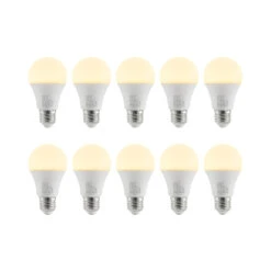 LED-Lampe E27 A60 9,5W 3.000K Opal, 10er-Set