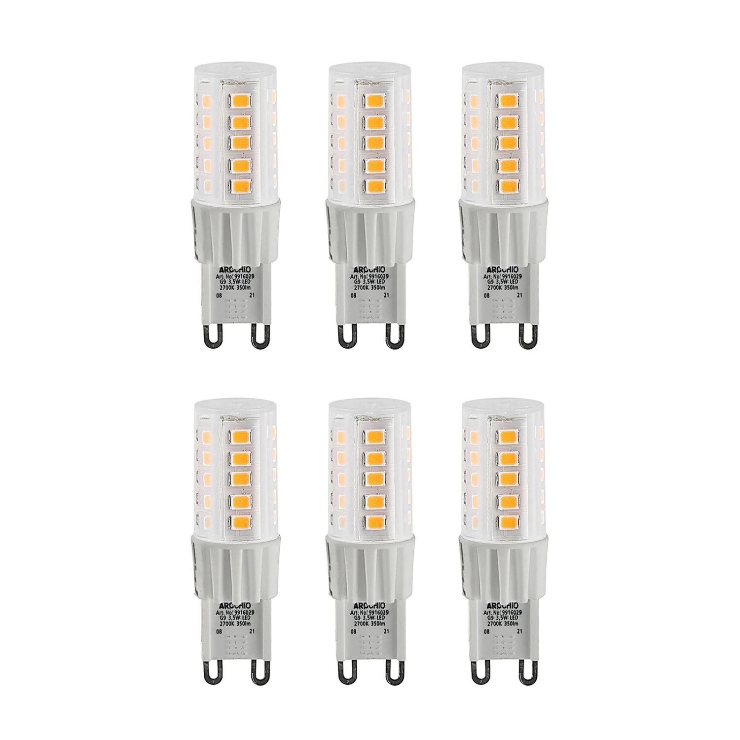 Arcchio LED-Stiftsockellampe G9 3,5W 830 6er-Set 3 Arcchio LED-Stiftsockellampe G9 3,5W 830 6er-Set