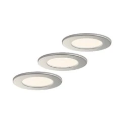 Prios Cadance LED-Einbaulampe Silber 11,5 Cm 3er