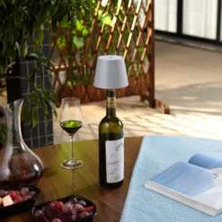 Lindby Linor LED-Weinflaschenlampe Grau Akku -Beleuchtung Rabatte 10012704 1