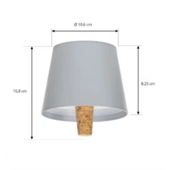Lindby Linor LED-Weinflaschenlampe Grau Akku -Beleuchtung Rabatte 10012704 2