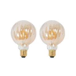 Lucande E27 3,8W LED G95 2700K 340lm Rillen Amber 2er