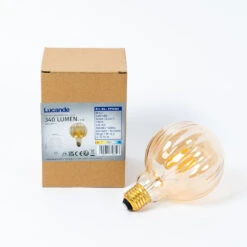 Lucande E27 3,8W LED G95 2700K 340lm Rillen Amber 5er -Beleuchtung Rabatte 10013103 8