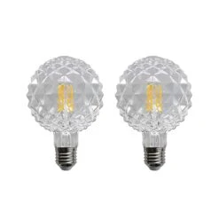 Lucande E27 3,8W LED-Lampe G95 2700K Struktur Klar 2er-Set