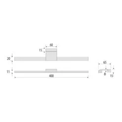 LED-Spiegelleuchte Triga IP44 Schwarz 40cm, 4.000K -Beleuchtung Rabatte 10013372 4