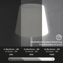 LED-Outdoor-Tischleuchte Campi, Akku, Dim, Weiß -Beleuchtung Rabatte 10013623 6