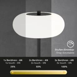 LED-Tischleuchte Voco Mit Touchdimmer, Schwarz -Beleuchtung Rabatte 10013628 5