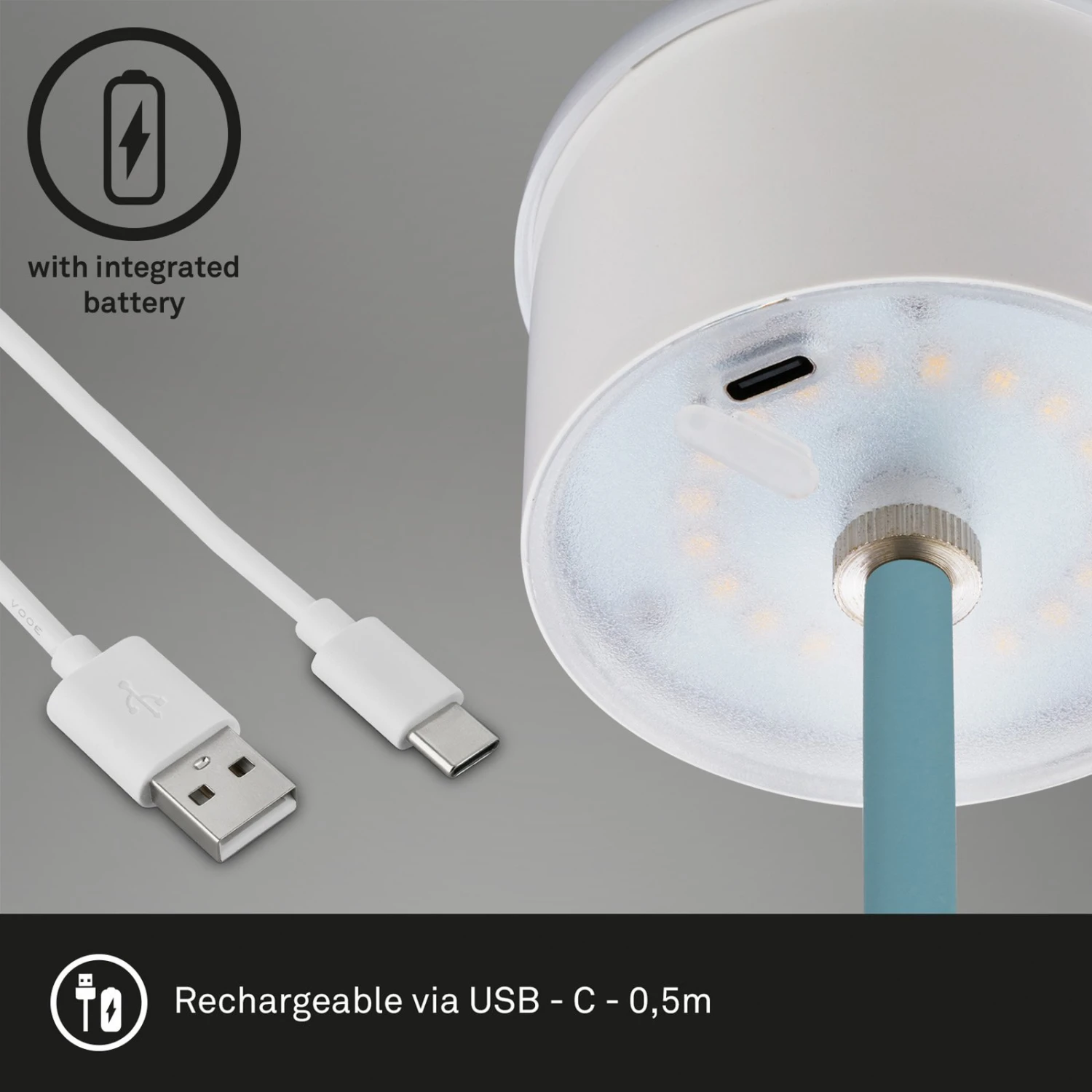 LED-Tischleuchte Kiki Mit Akku 3.000K, Taubenblau 10 LED-Tischleuchte Kiki Mit Akku 3.000K, Taubenblau – Bild 8