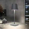 Zafferano Poldina L Desk Akku-Tischlampe IP54 Grau -Beleuchtung Rabatte 10016337
