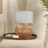 GOOD & MOJO Kalahari Tischlampe 32cm Leinen Hell -Beleuchtung Rabatte 10016535