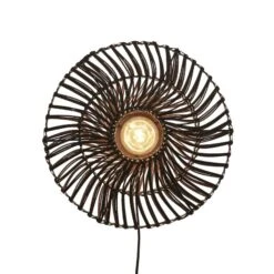 GOOD & MOJO Zanzibar Wandleuchte, Ø 40 Cm, Schwarz