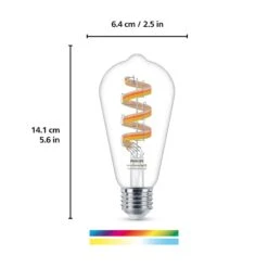 WiZ ST64 LED-Filamentlampe WiFi E27 6,3W RGBW -Beleuchtung Rabatte 10018015 1