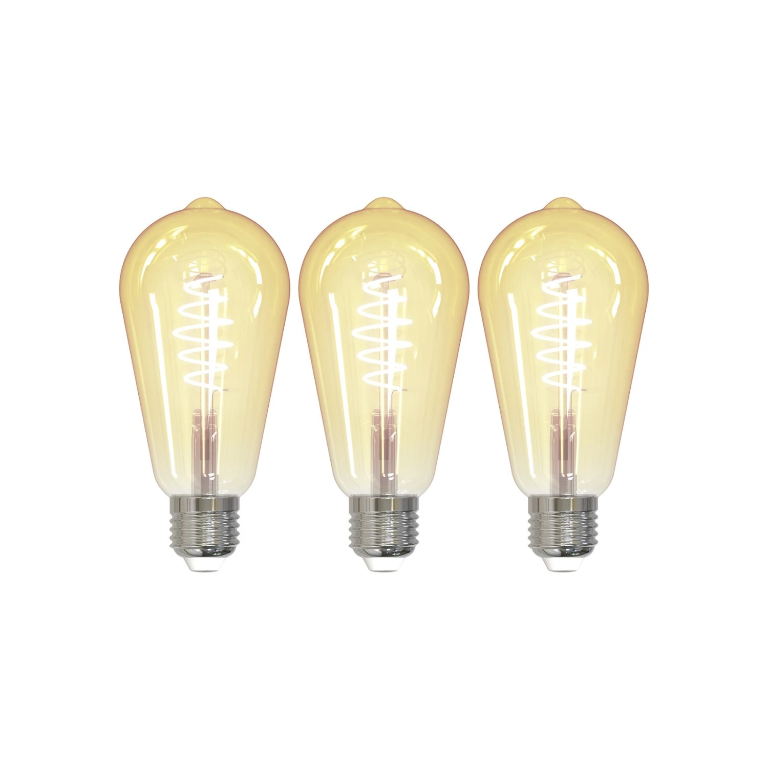 Prios LED-Lampe E27 ST64 4,9W WLAN Amber Klar, 3er 3 Prios LED-Lampe E27 ST64 4,9W WLAN Amber Klar, 3er