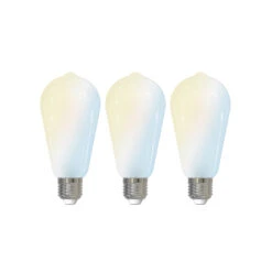 Prios LED-E27-Leuchtmittel ST64 7W WLAN Matt 3er