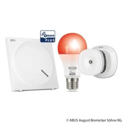 ABUS Z-Wave Brandschutz-Set Mit Rauchmelder, Lampe