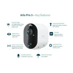 Arlo Pro 3 Erweiterungs-Kamera, Weiß -Beleuchtung Rabatte 1080006 5
