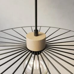 Envostar Yahel Hängelampe, Eiche/schwarz, Ø 65cm -Beleuchtung Rabatte 1573276 3