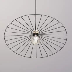 Envostar Yahel Hängelampe, Eiche/schwarz, Ø 65cm -Beleuchtung Rabatte 1573276 4