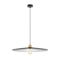 Envostar Yahel Hängelampe, Eiche/schwarz, Ø 65cm -Beleuchtung Rabatte 1573276 5