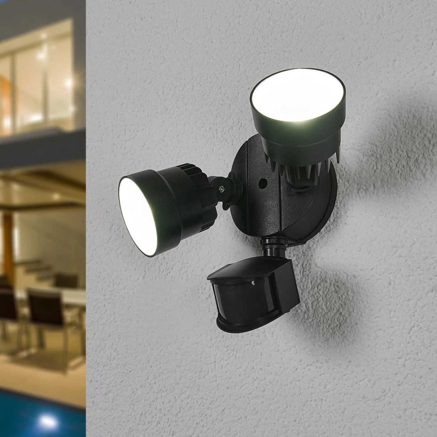 LED-Außenstrahler Shrimp Mit Sensor Aus Kunststoff 3 LED-Außenstrahler Shrimp Mit Sensor Aus Kunststoff