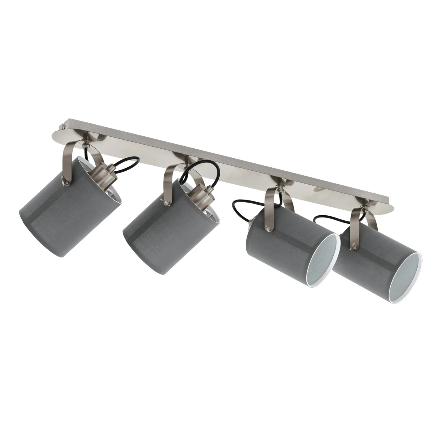 EGLO Deckenlampe Villabate Mit 4 Textilschirmen In Grau 5 EGLO Deckenlampe Villabate Mit 4 Textilschirmen In Grau – Bild 3