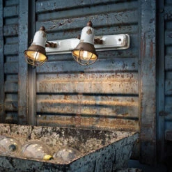 Wandlampe C1676/1 Mit Korb, Zweiflammig, Weiß -Beleuchtung Rabatte 3517172 2