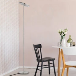 LED-Stehleuchte Fabi Aus Metall, Dimmbar, Nickel