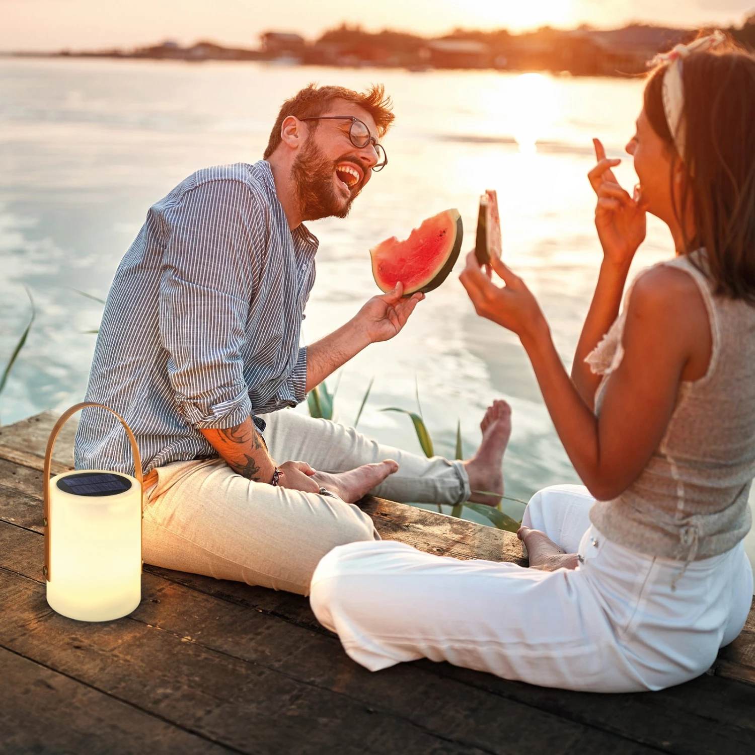 LED-Solartischleuchte Bari Mit RGB-Farbwechsel 4 LED-Solartischleuchte Bari Mit RGB-Farbwechsel – Bild 2