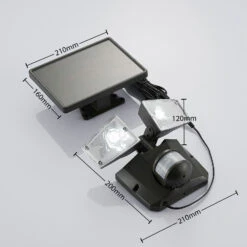 LED-Solarstrahler Ignaz, 2-flammig, Dunkelgrau 15 LED-Solarstrahler Ignaz, 2-flammig, Dunkelgrau -Beleuchtung Rabatte 4018158 4