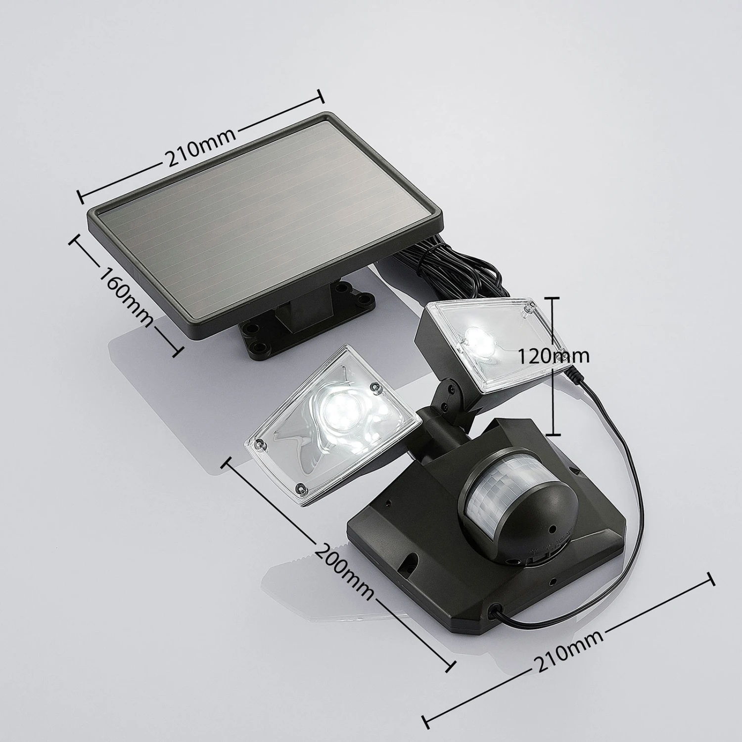 LED-Solarstrahler Ignaz, 2-flammig, Dunkelgrau 7 LED-Solarstrahler Ignaz, 2-flammig, Dunkelgrau – Bild 5