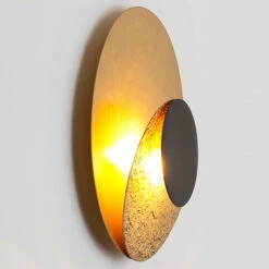 LED-Wandleuchte La Bocca, Gold-schwarz