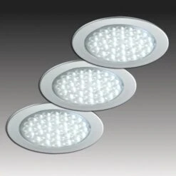 Hera R 68-LED Einbaustrahler In Edelstahloptik, 3er-Set