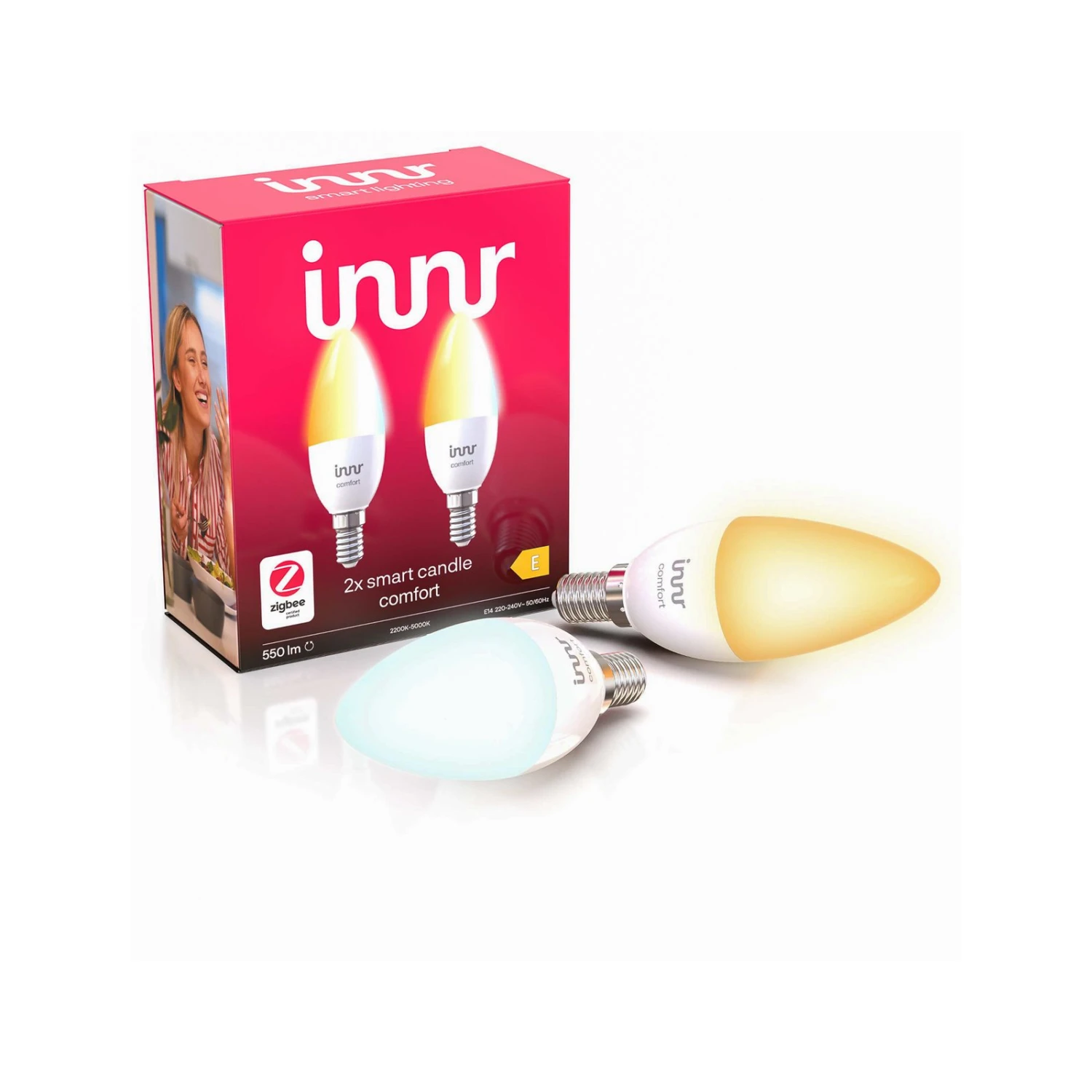 Innr LED-Lampe Smart Candle Comfort E14 4,8W, 2er 3 Innr LED-Lampe Smart Candle Comfort E14 4,8W, 2er