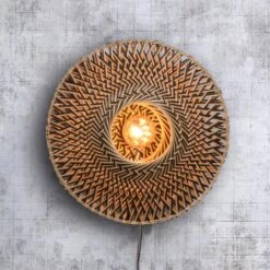 GOOD & MOJO Bali Wandleuchte Aus Bambus, Ø 44 Cm