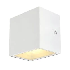 SLV Sitra Cube LED-Außenwandlampe, Weiß