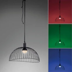 Akku-LED-Pendelleuchte David, Eisenschirm, Dimmbar -Beleuchtung Rabatte 6003196 6