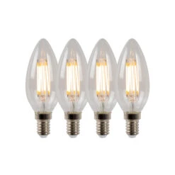 LED-Kerzenlampe E14 4W 2700K Dimmbar 4er-Set