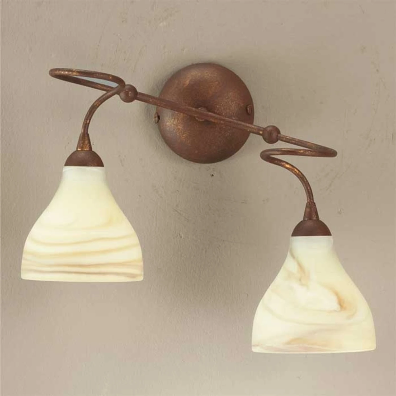 Wandleuchte Mattia Mit Glasschirmen, 2-fl. 3 Wandleuchte Mattia Mit Glasschirmen, 2-fl.