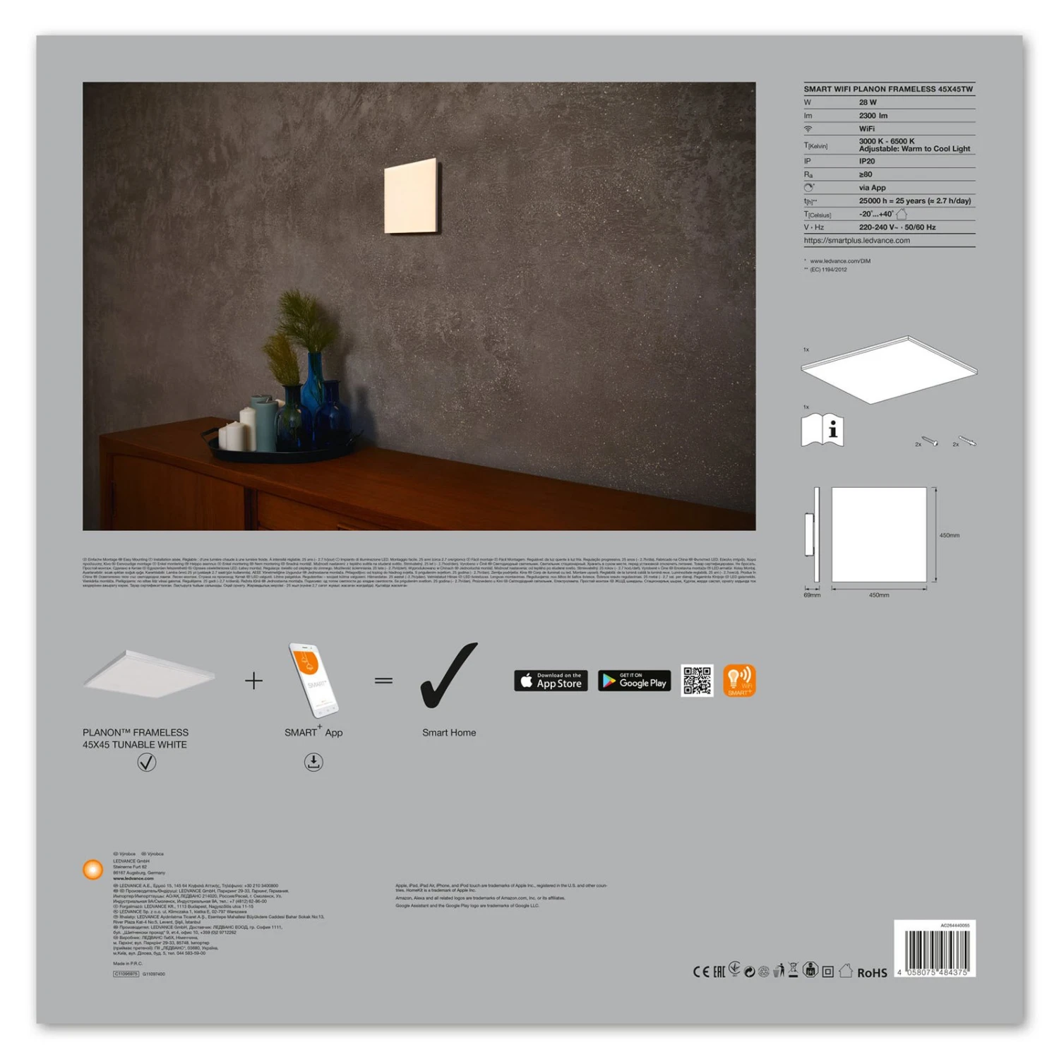 LEDVANCE SMART+ WiFi Planon LED-Panel CCT 45x45cm 11 LEDVANCE SMART+ WiFi Planon LED-Panel CCT 45x45cm – Bild 9