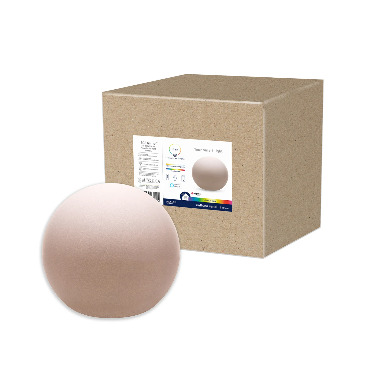 Müller Licht Tint Calluna LED-Kugel Sand, 40 Cm 7 Müller Licht Tint Calluna LED-Kugel Sand, 40 Cm – Bild 5