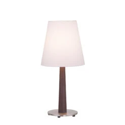 Lucande Elif Tischlampe Weiß, Konisch Eiche Dunkel -Beleuchtung Rabatte 6722605 3