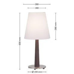 Lucande Elif Tischlampe Weiß, Konisch Eiche Dunkel -Beleuchtung Rabatte 6722605 4