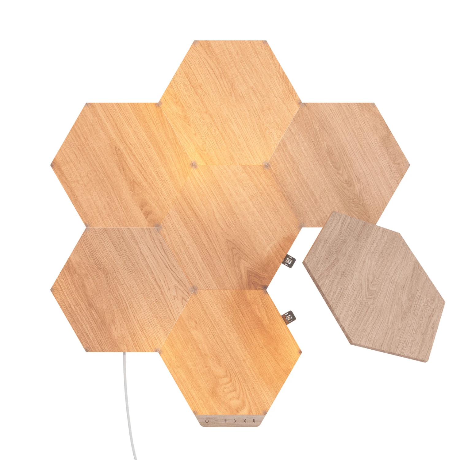 Nanoleaf Elements Wood Hexagons Starter Kit 7x 6 Nanoleaf Elements Wood Hexagons Starter Kit 7x – Bild 4