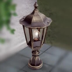 Sockelleuchte Puchberg In Schwarz-Gold -Beleuchtung Rabatte 7254785 2